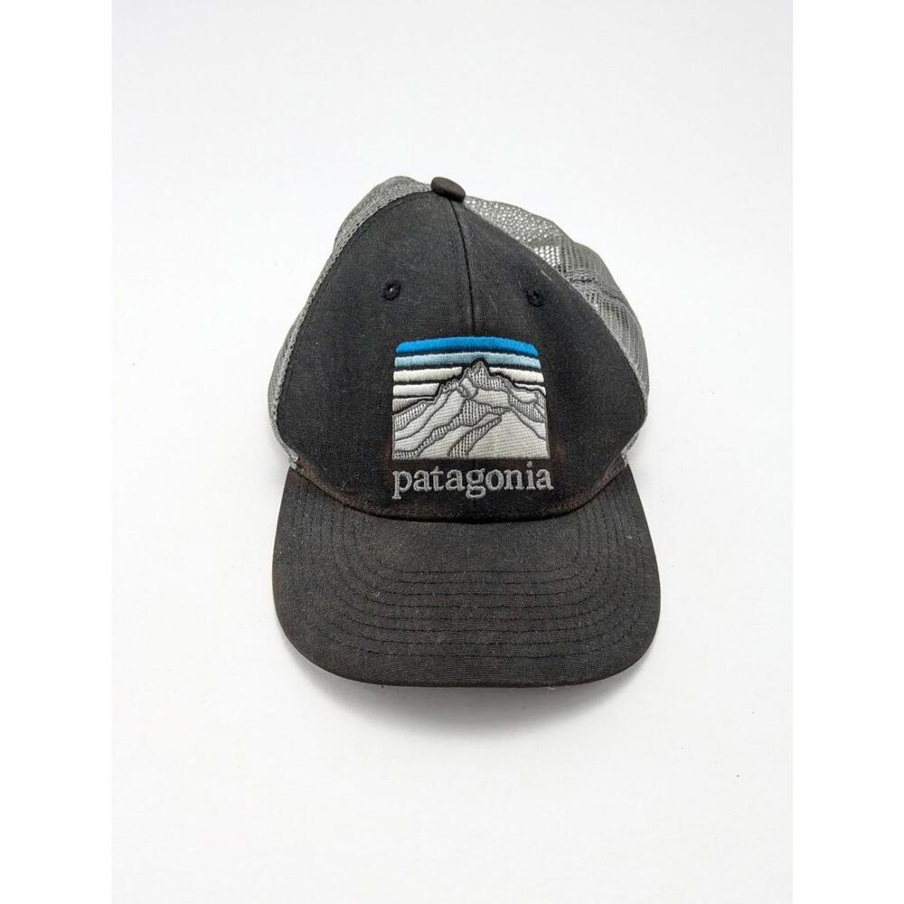 Youth Patagonia Black Gray Mesh Back Trucker Gorpcore Outdoor Snapback Hat